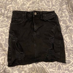 Women’s Garage Black Ripped Jean Pencil Skirt